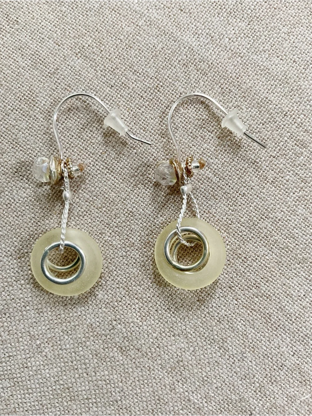 925 Sterling Silver Sculptural Drop Earrings Modern Artisan 1.5” Mixed Media